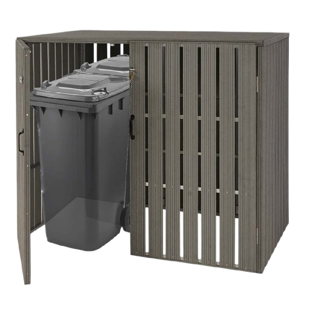 Outdoor Storage Unit for Trash Bins in Resin - 80 x 40 x 60