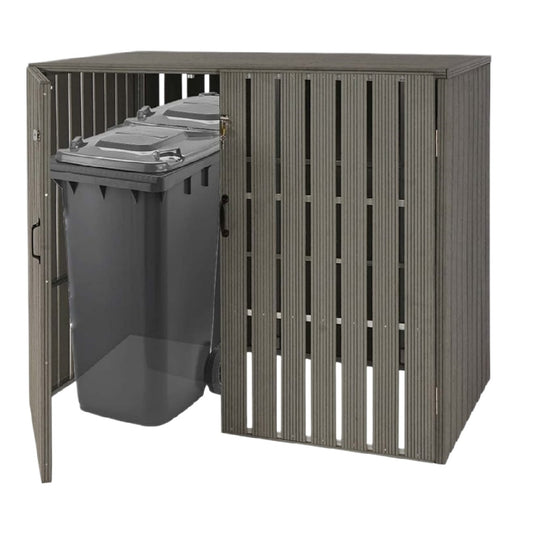 Outdoor Storage Unit for Trash Bins in Resin - 80 x 40 x 60