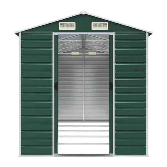 Garden Storage Shed for Outdoor Equipment in Galvanized Steel - 150 x 80 x 200